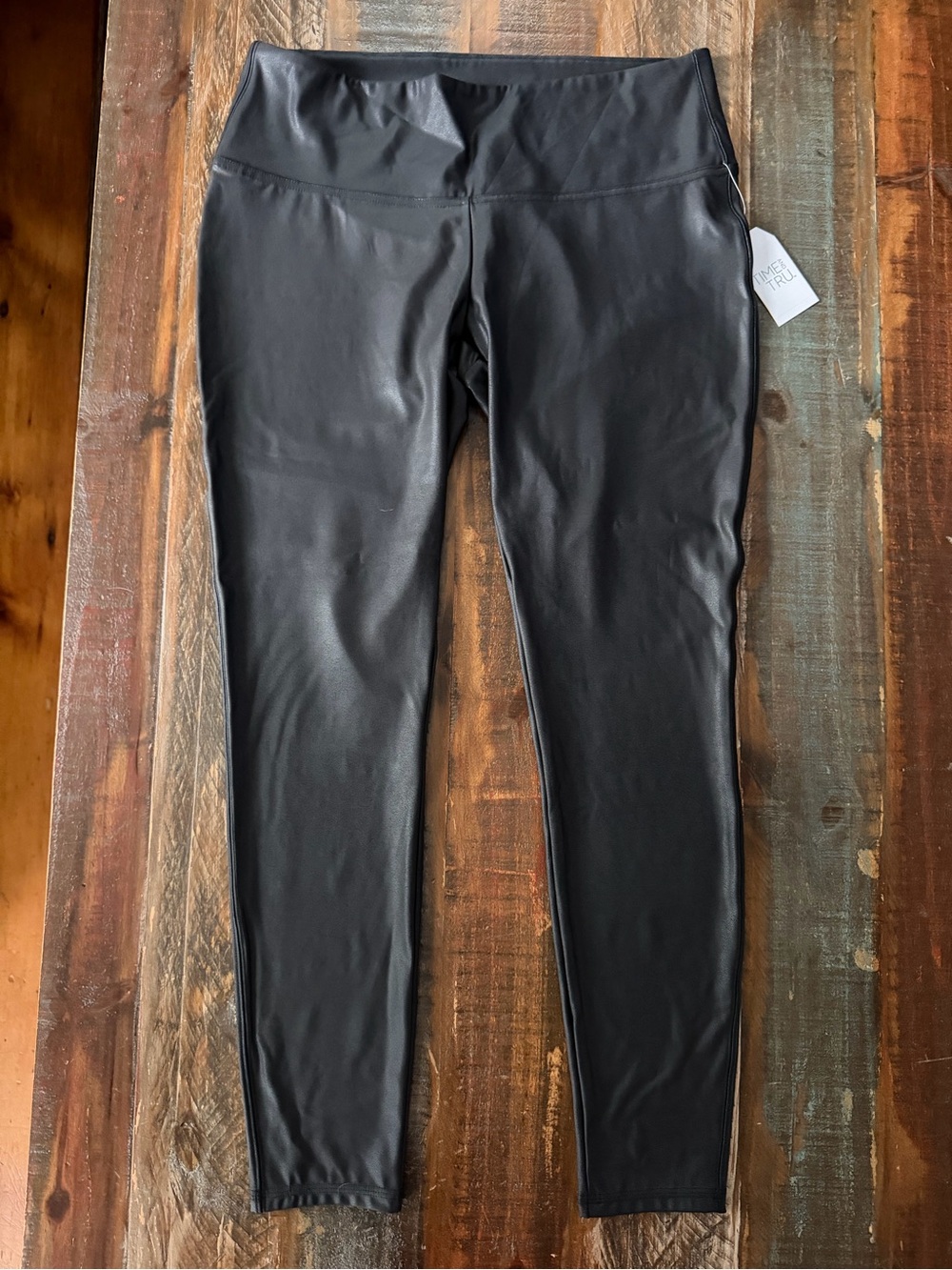 NWT Time And Tru Women’s XL Black Coated High Rise Skinny Leggings | SKU 1002